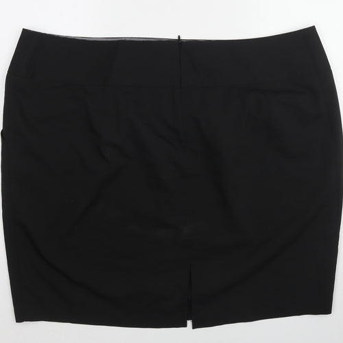 Simply Be Womens Black Polyester A-Line Skirt Size 26 Zip