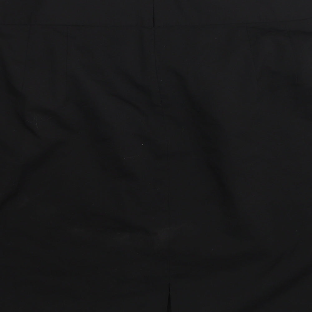 Simply Be Womens Black Polyester A-Line Skirt Size 26 Zip
