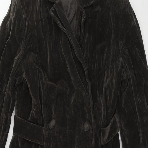 Jigsaw Womens Brown Overcoat Coat Size 14 Button