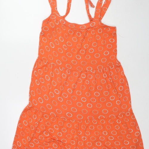 NEXT Womens Orange Geometric Viscose Tank Dress Size 10 Halter Pullover