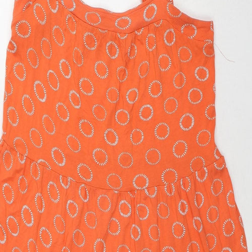 NEXT Womens Orange Geometric Viscose Tank Dress Size 10 Halter Pullover