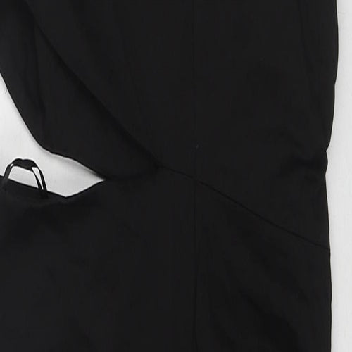 Zara Womens Black Cotton Mini Size M Round Neck Zip