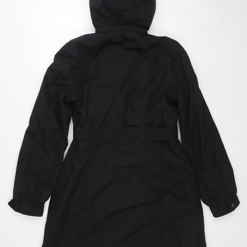 H&M Womens Black Overcoat Coat Size 10 Zip