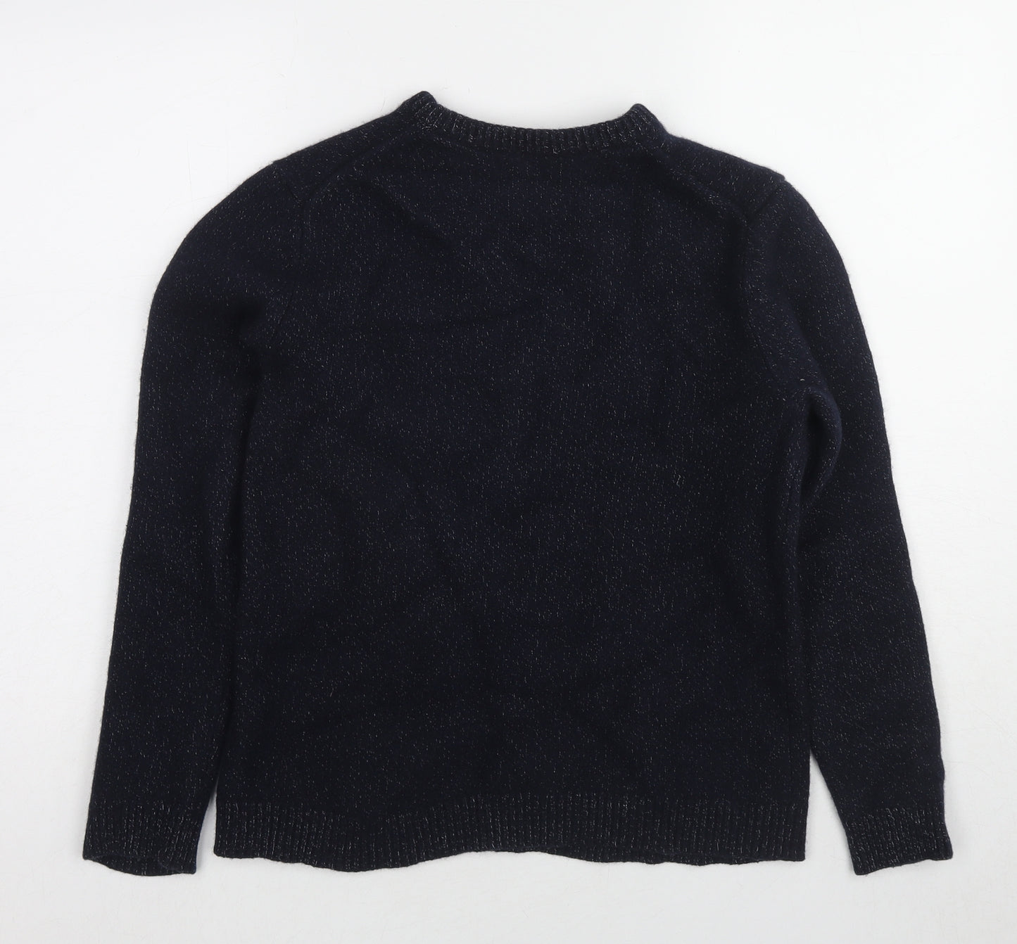 Reiss Womens Blue Round Neck Wool Pullover Jumper Size L