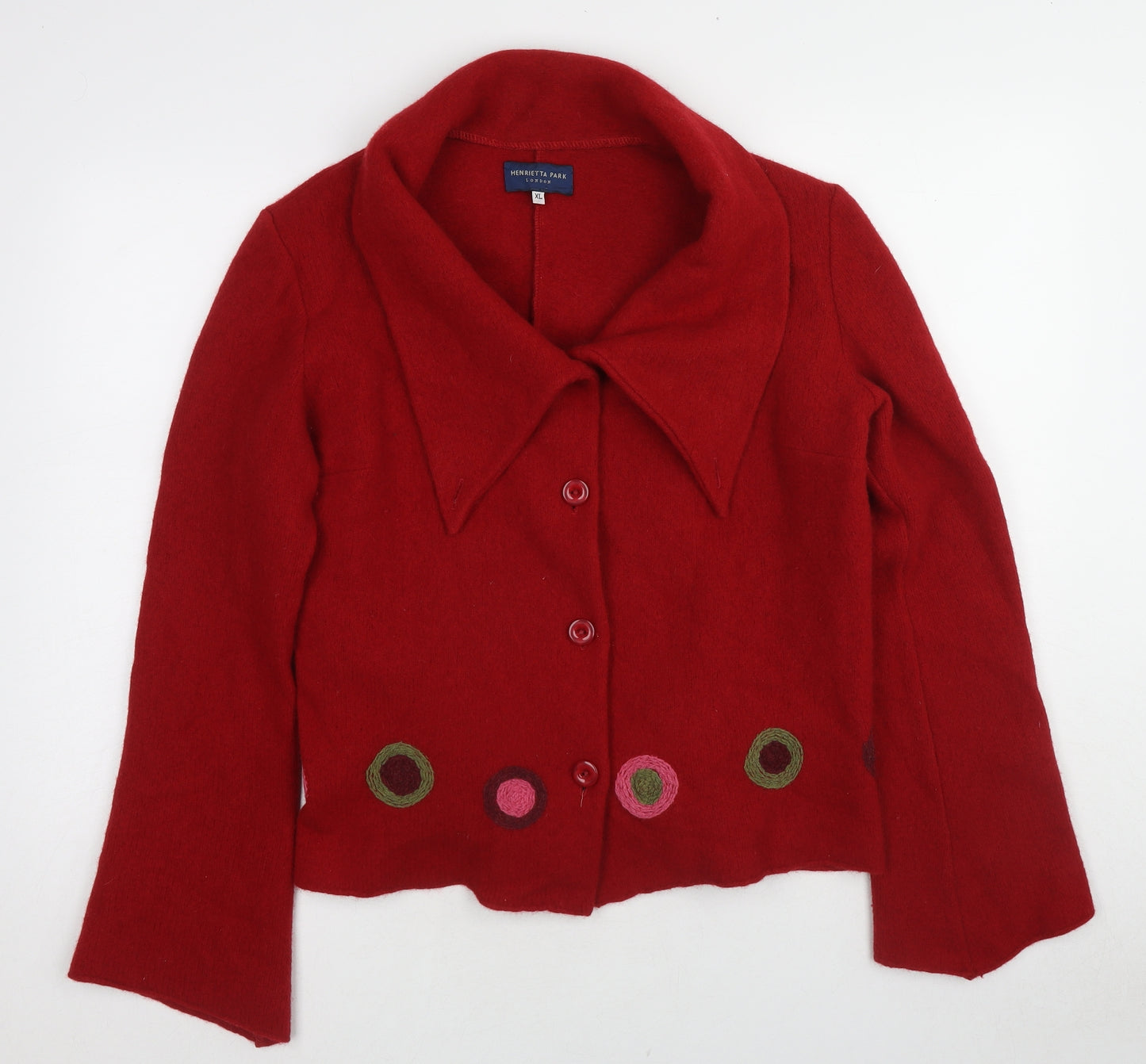 Henrietta Park London Womens Red Jacket Size XL Button