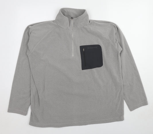 Technicals Mens Grey Polyester Pullover Sweatshirt Size L - Textured