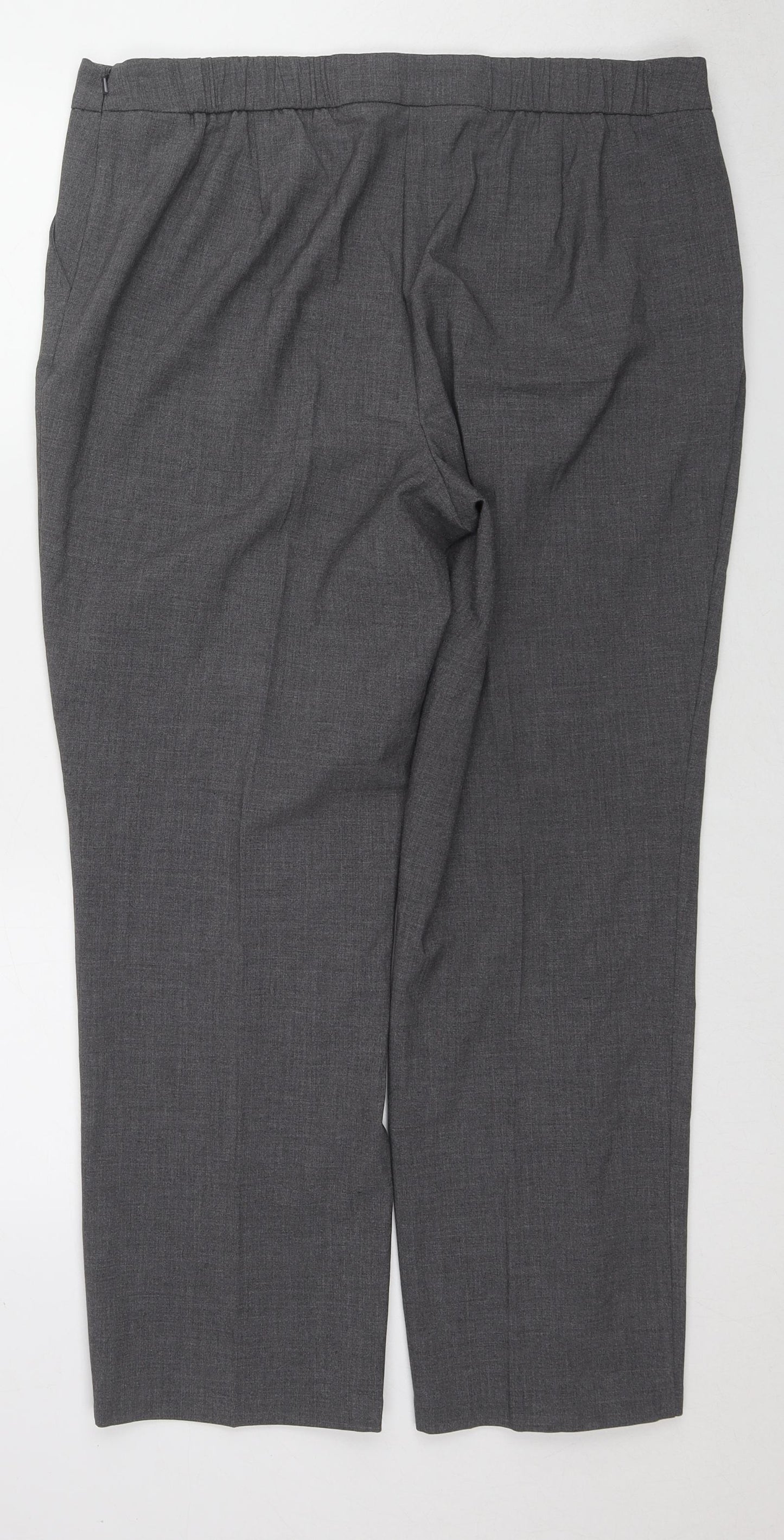 Marks and Spencer Womens Grey Polyester Dress Pants Trousers Size 18 L28 in Regular Zip