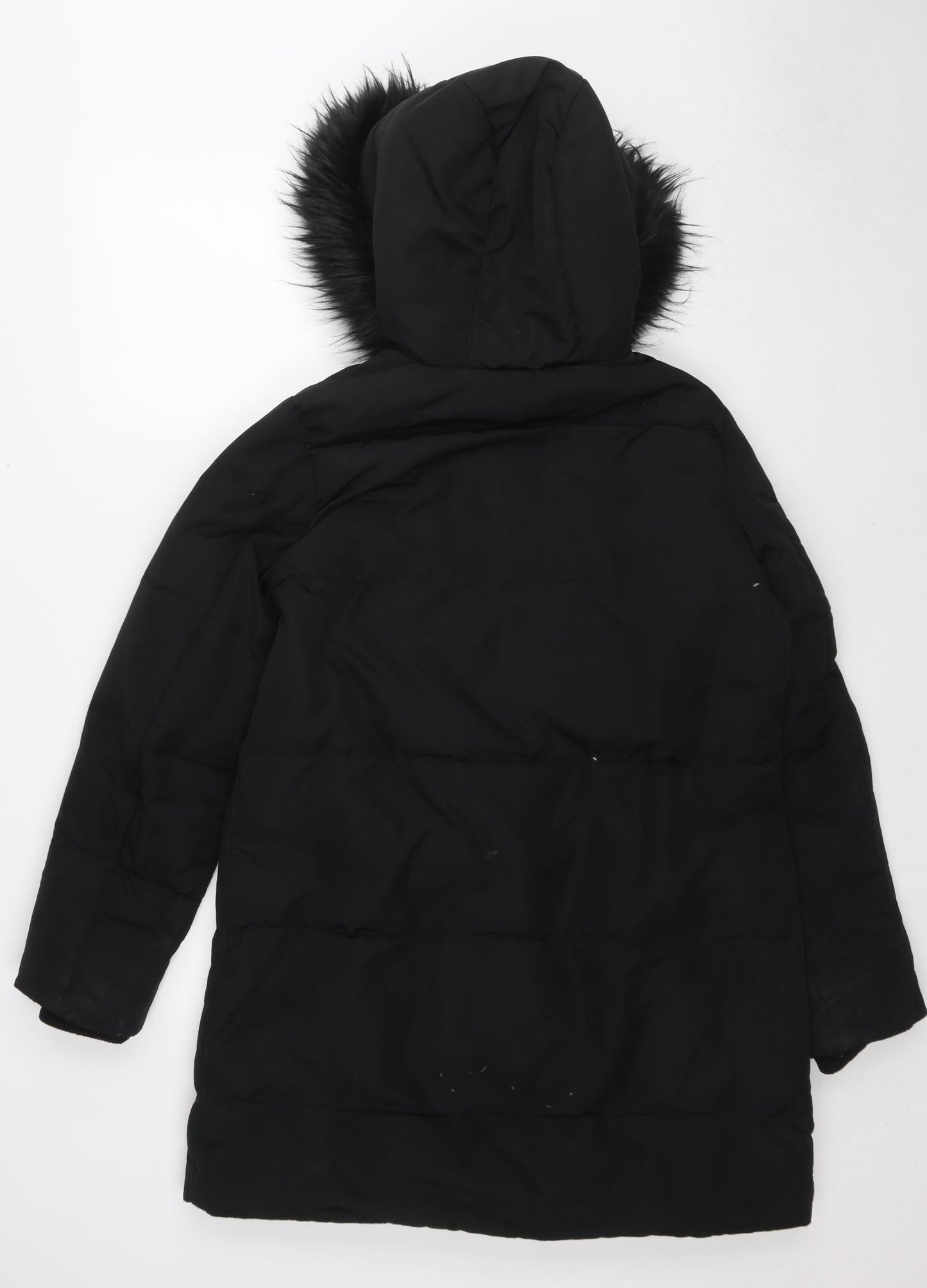 Kenneth Cole Womens Black Parka Coat Size M Zip