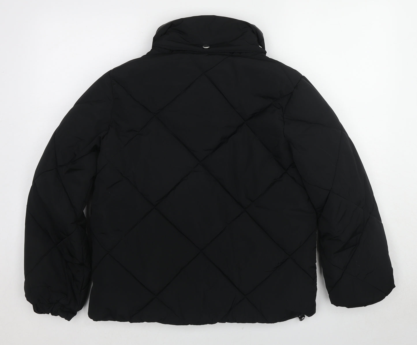 NEXT Womens Black Quilted Jacket Size 6 Zip