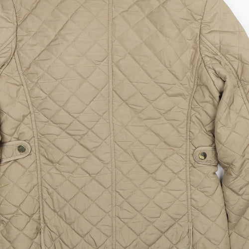 Zara Womens Brown Quilted Jacket Size M Snap