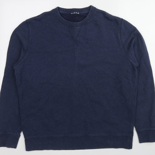 Marks and Spencer Mens Blue Cotton Pullover Sweatshirt Size XL