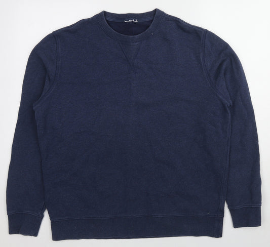 Marks and Spencer Mens Blue Cotton Pullover Sweatshirt Size XL