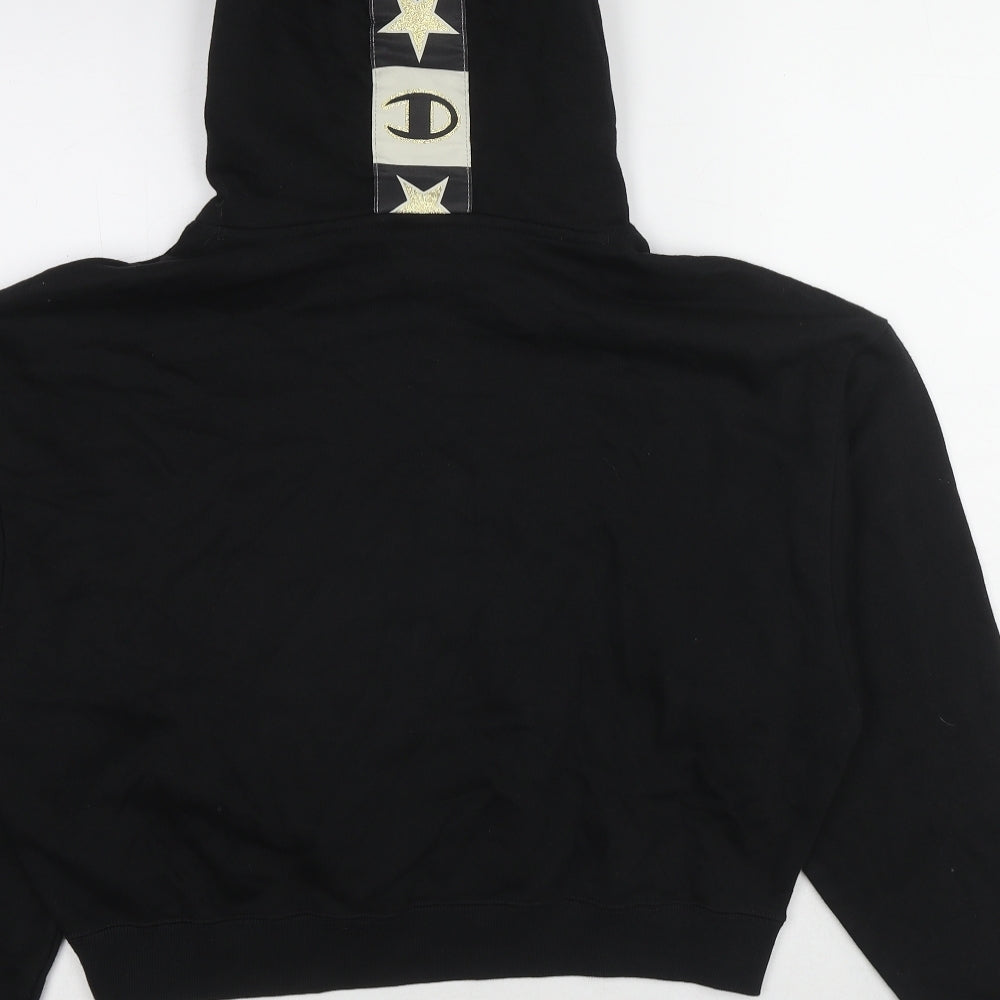 Champion Womens Black Cotton Pullover Hoodie Size M Pullover