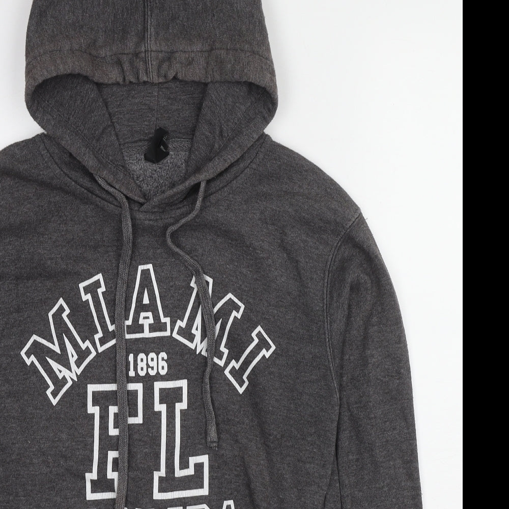Point Womens Grey Cotton Pullover Hoodie Size S Pullover - Miami Florida