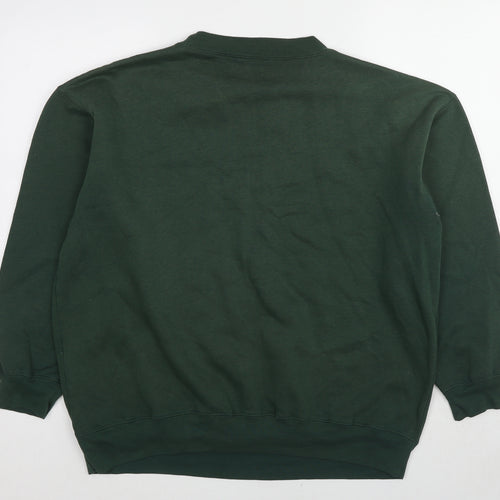 Blue Base Womens Green Cotton Pullover Sweatshirt Size L Pullover