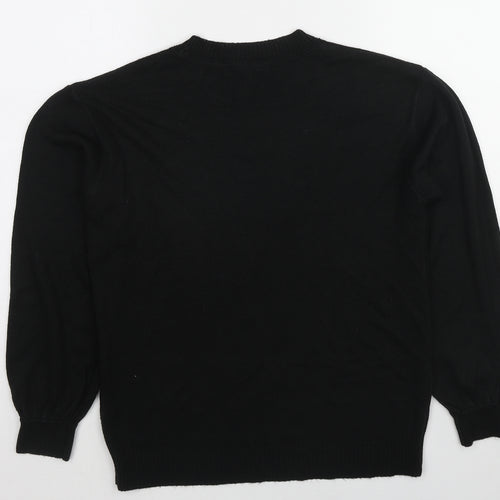 NEXT Womens Black Round Neck Acrylic Pullover Jumper Size S