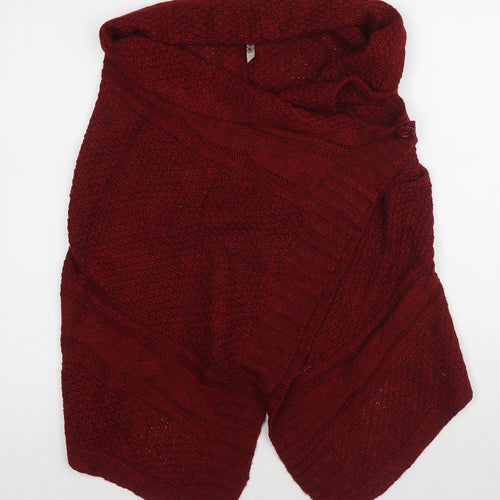Ribbon Womens Red Cowl Neck Wool Wrap Jumper Size 8