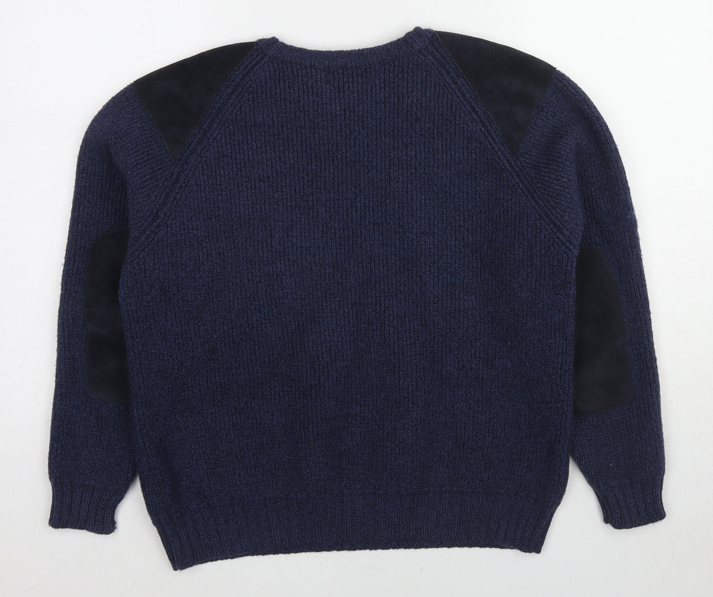 Lochcarron of Scotland Womens Blue Round Neck Wool Pullover Jumper Size L