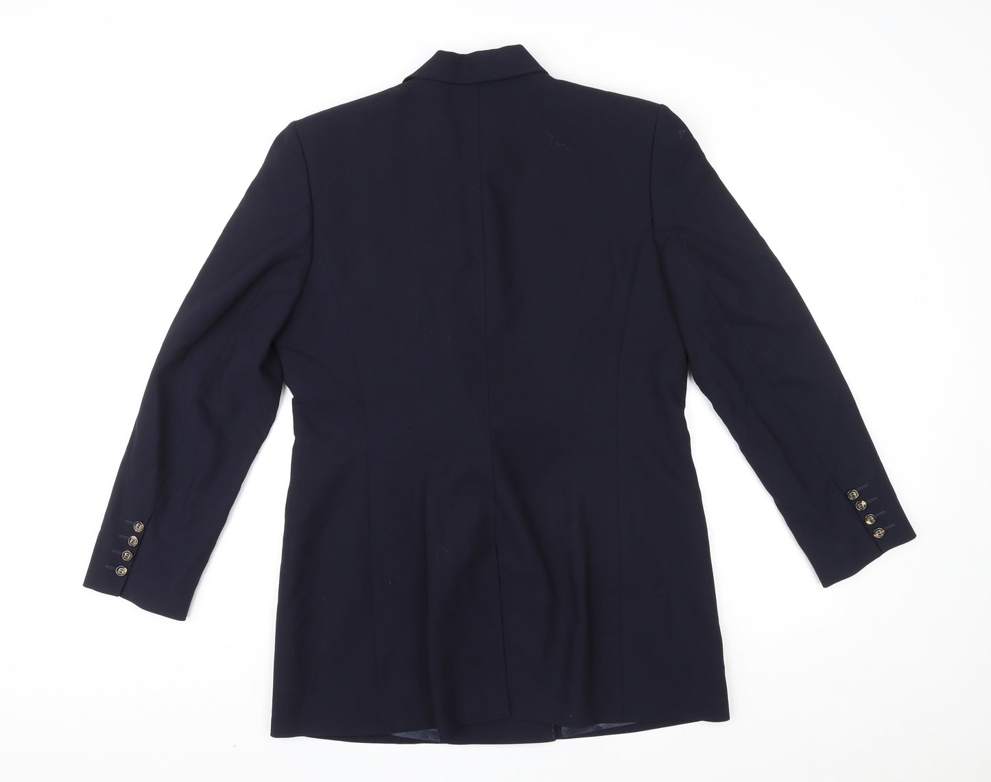 Jaeger Womens Blue Wool Jacket Blazer Size 14