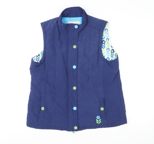 Tayberry Womens Blue Gilet Jacket Size L Zip