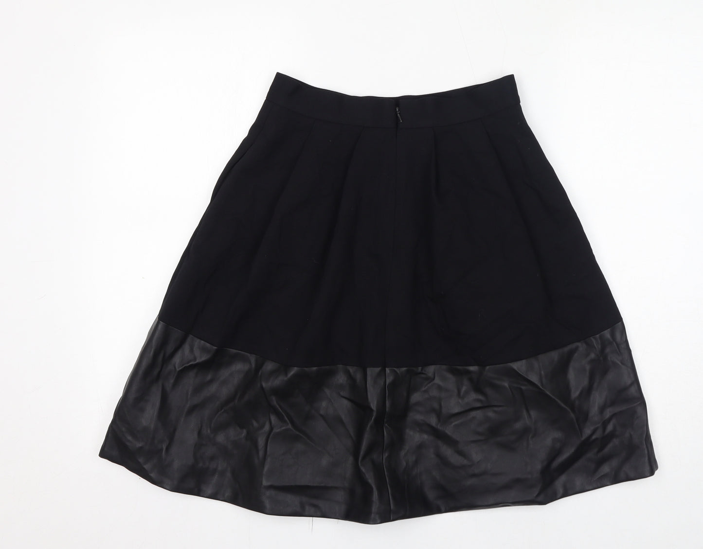 Banana Republic Womens Black Viscose A-Line Skirt Size 4 Zip