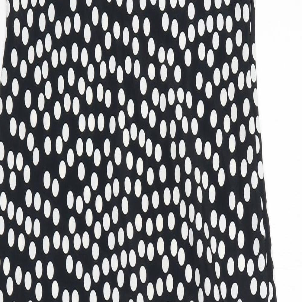 River Island Womens Black Polka Dot Polyester Maxi Size 8 Scoop Neck Pullover