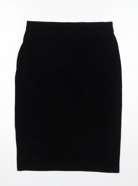Marks and Spencer Womens Black Polyester Straight & Pencil Skirt Size 10