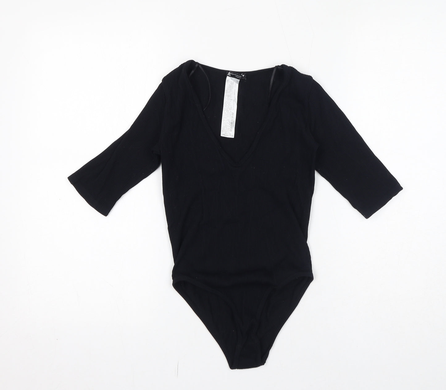Zara Womens Black Nylon Bodysuit One-Piece Size XS Pullover