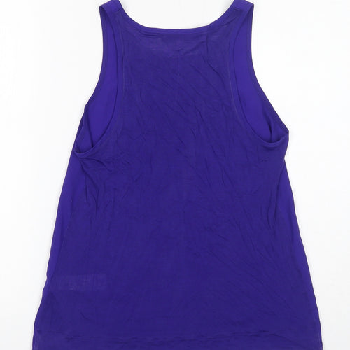 French Connection Womens Purple Polyester Basic Tank Size XS Round Neck