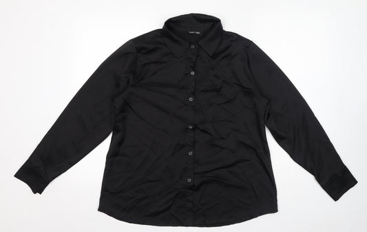 I SAW IT FIRST Womens Black Polyester Basic Button-Up Size 12 Collared