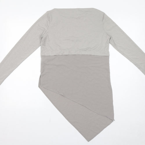 Zara Womens Beige Polyester Basic Blouse Size M Round Neck - Asymmetric