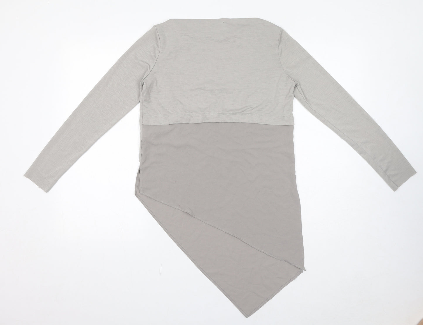 Zara Womens Beige Polyester Basic Blouse Size M Round Neck - Asymmetric