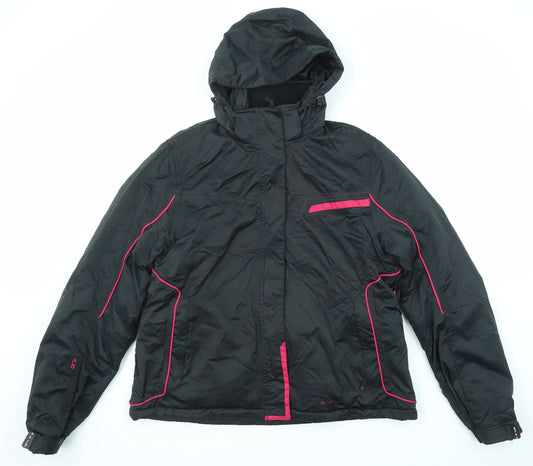 Parallel Womens Black Windbreaker Jacket Size 16 Zip