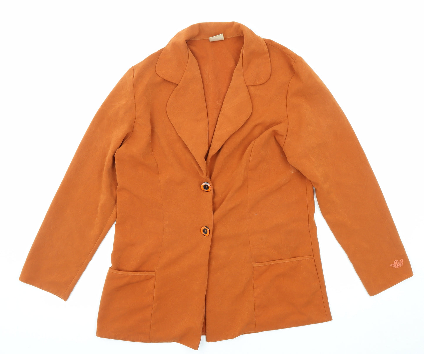 Your Sixth Sense Womens Orange Jacket Blazer Size 10 Button