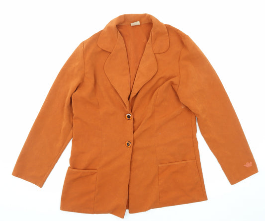 Your Sixth Sense Womens Orange Jacket Blazer Size 10 Button