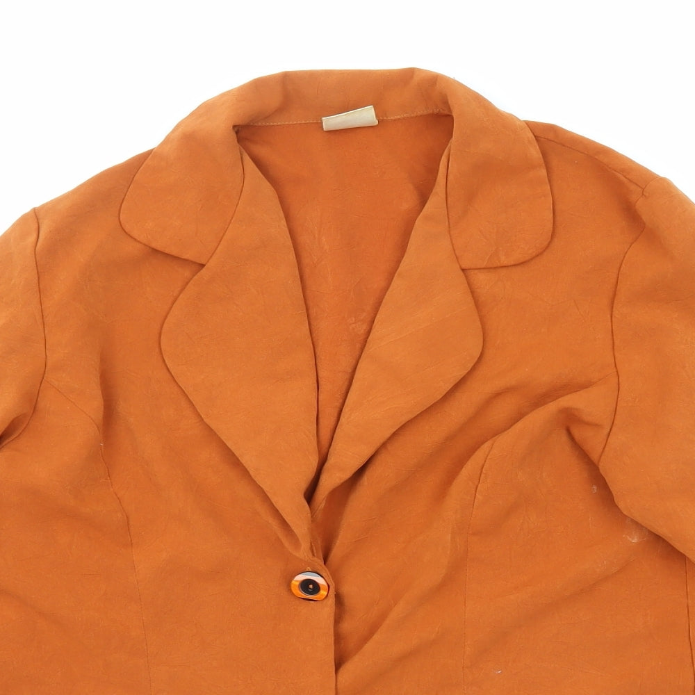 Your Sixth Sense Womens Orange Jacket Blazer Size 10 Button