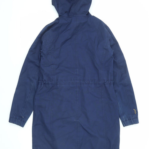 Joules Womens Blue Parka Coat Size 6 Zip