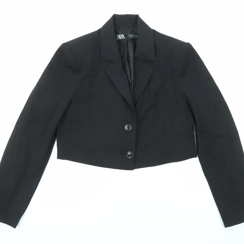 Zara Womens Black Jacket Blazer Size S Button