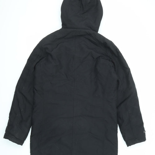 Asp351 Womens Black Rain Coat Coat Size S Zip