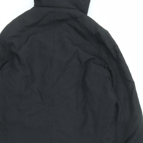 Asp351 Womens Black Rain Coat Coat Size S Zip