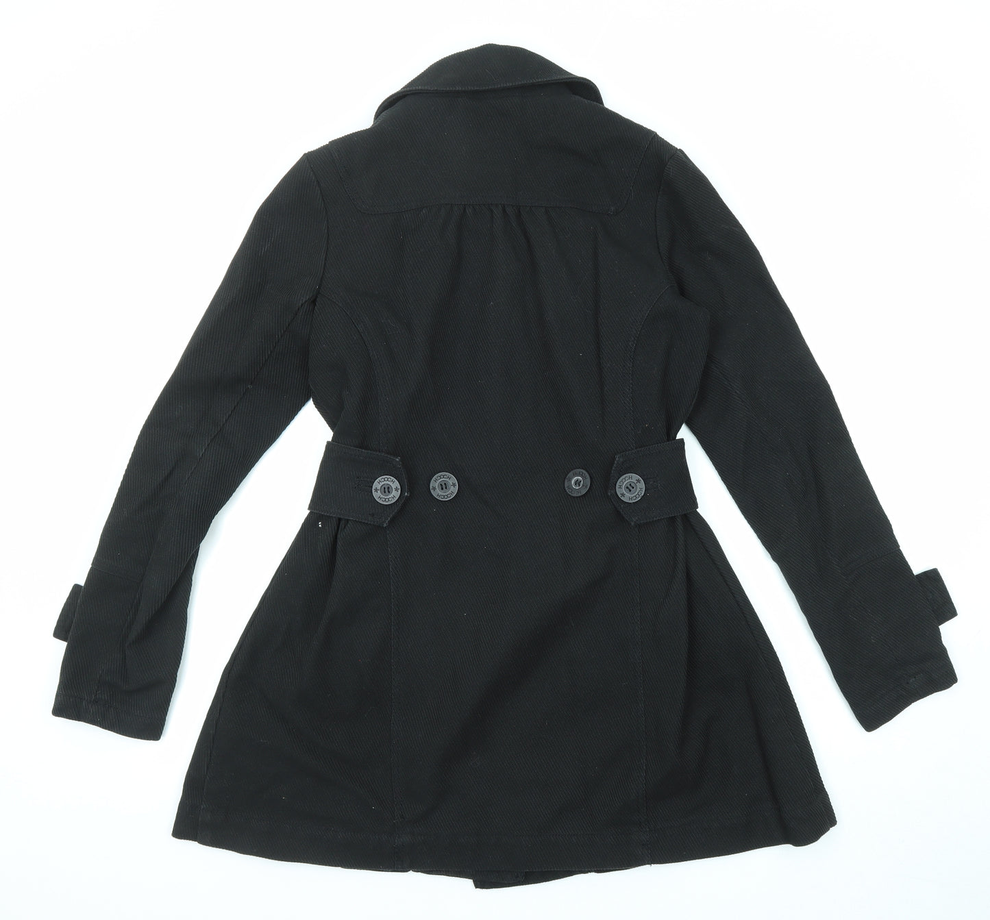 HOOCH Womens Black Pea Coat Coat Size 10 Button