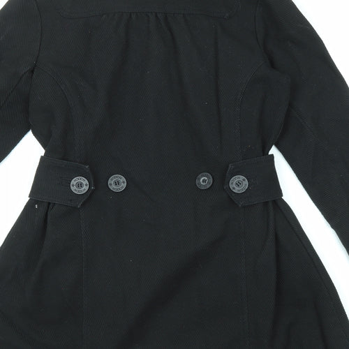 HOOCH Womens Black Pea Coat Coat Size 10 Button