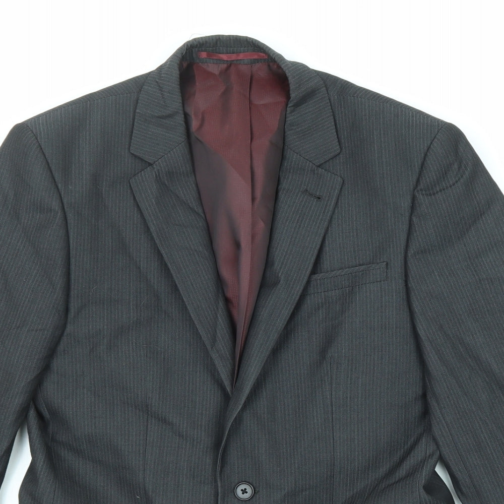 NEXT Mens Grey Striped Wool Jacket Suit Jacket Size 36 Regular