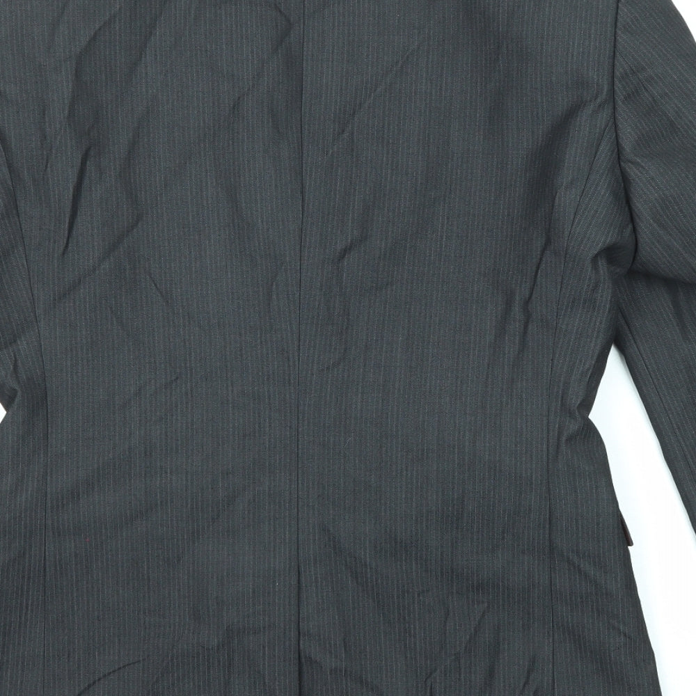 NEXT Mens Grey Striped Wool Jacket Suit Jacket Size 36 Regular