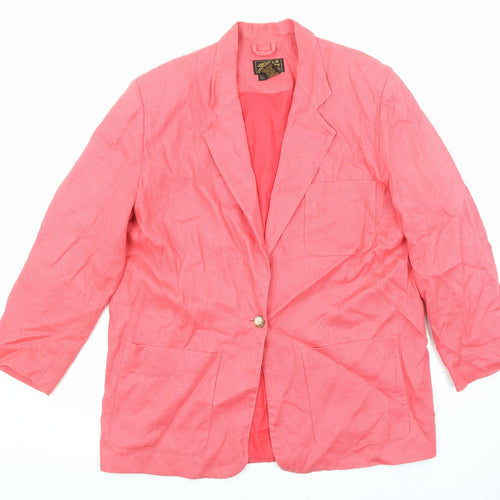 Eddie Bauer Womens Pink Jacket Blazer Size L Button