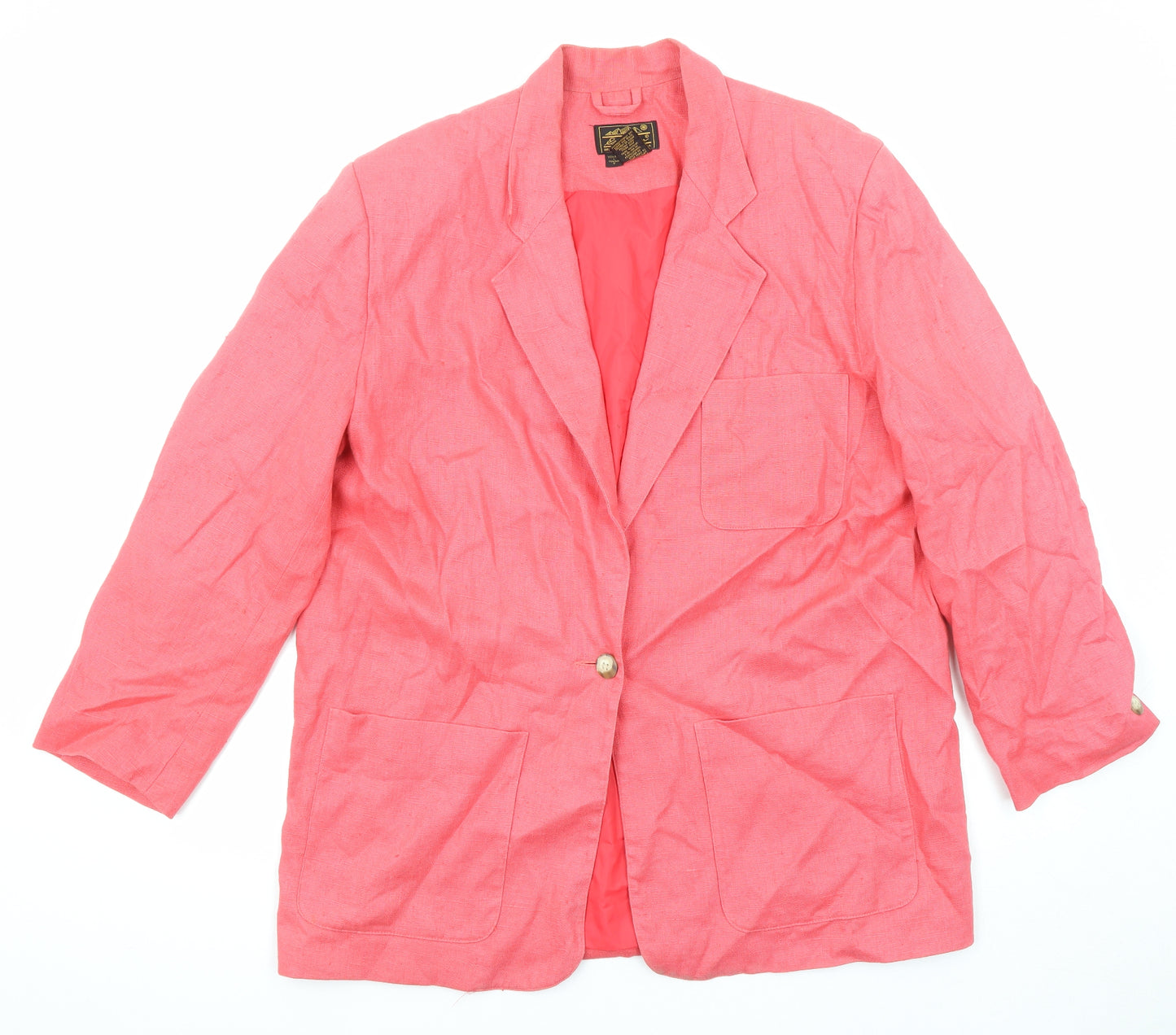 Eddie Bauer Womens Pink Jacket Blazer Size L Button
