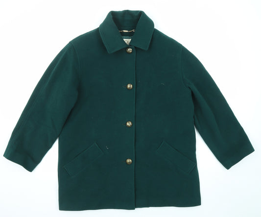 Viyella Womens Green Jacket Size 12 Button