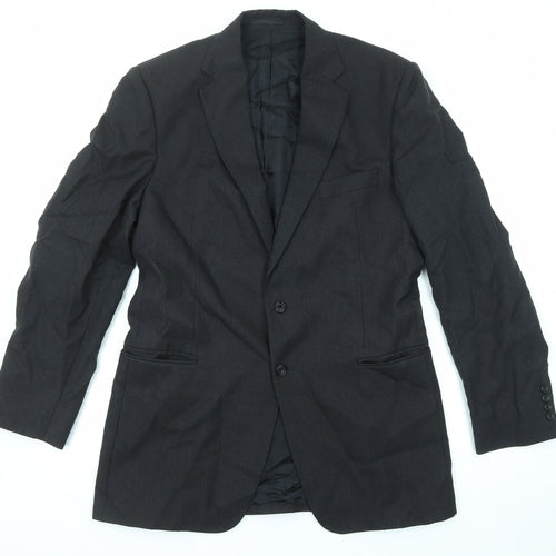 Ede & Ravenscroft Mens Black Wool Jacket Suit Jacket Size 42 Regular