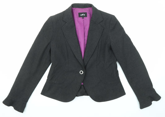 Per Una Womens Black Jacket Blazer Size 14 Button