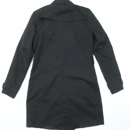 VILA Womens Black Pea Coat Coat Size XS Button